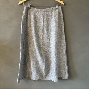 Everlane Light Gray Wool Midi Skirt